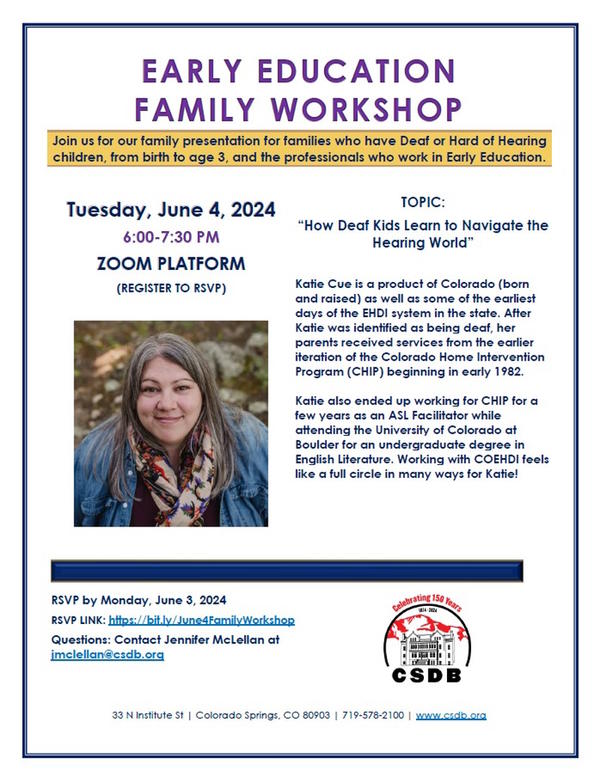 Early Education Family Workshop Flyer