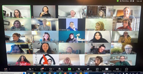 Early Intervention providers and coordinators participate in the training with our presenters from Listen Foundation, Nanette Thompson and Krissa Britsch.  