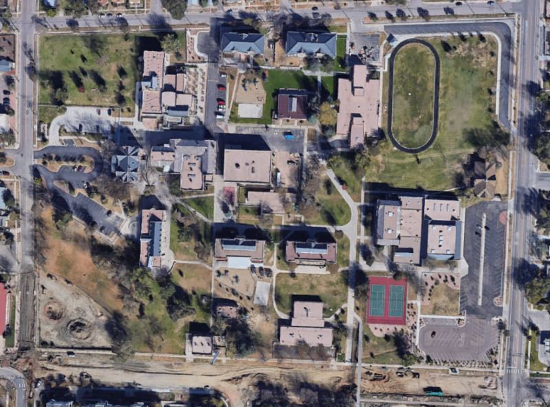 aerial view of CSDB campus