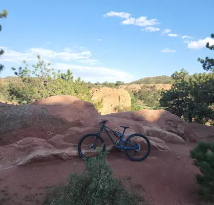 Mountain Bike with view of Red Rock