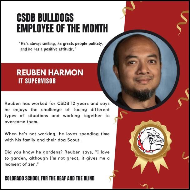  Reuben Harmon headshot; CSDB Bulldogs logo