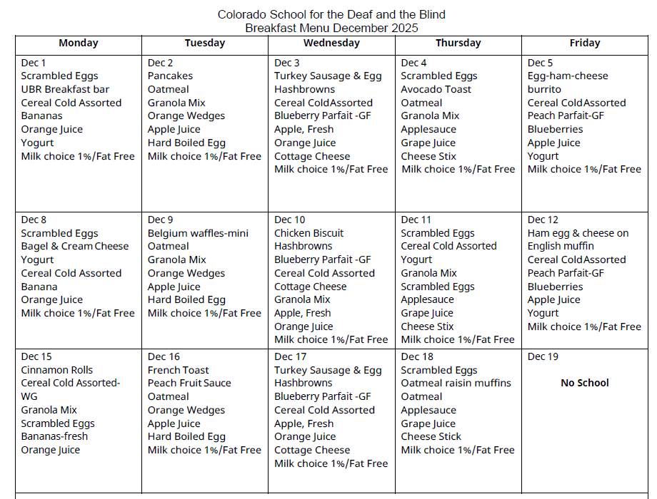 image of breakfast menu