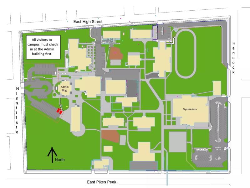 map of the buildings on the CSDB campus