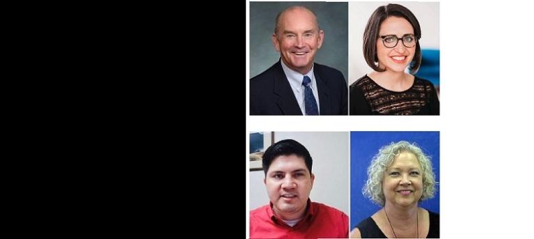 Headshots of two men and two women
